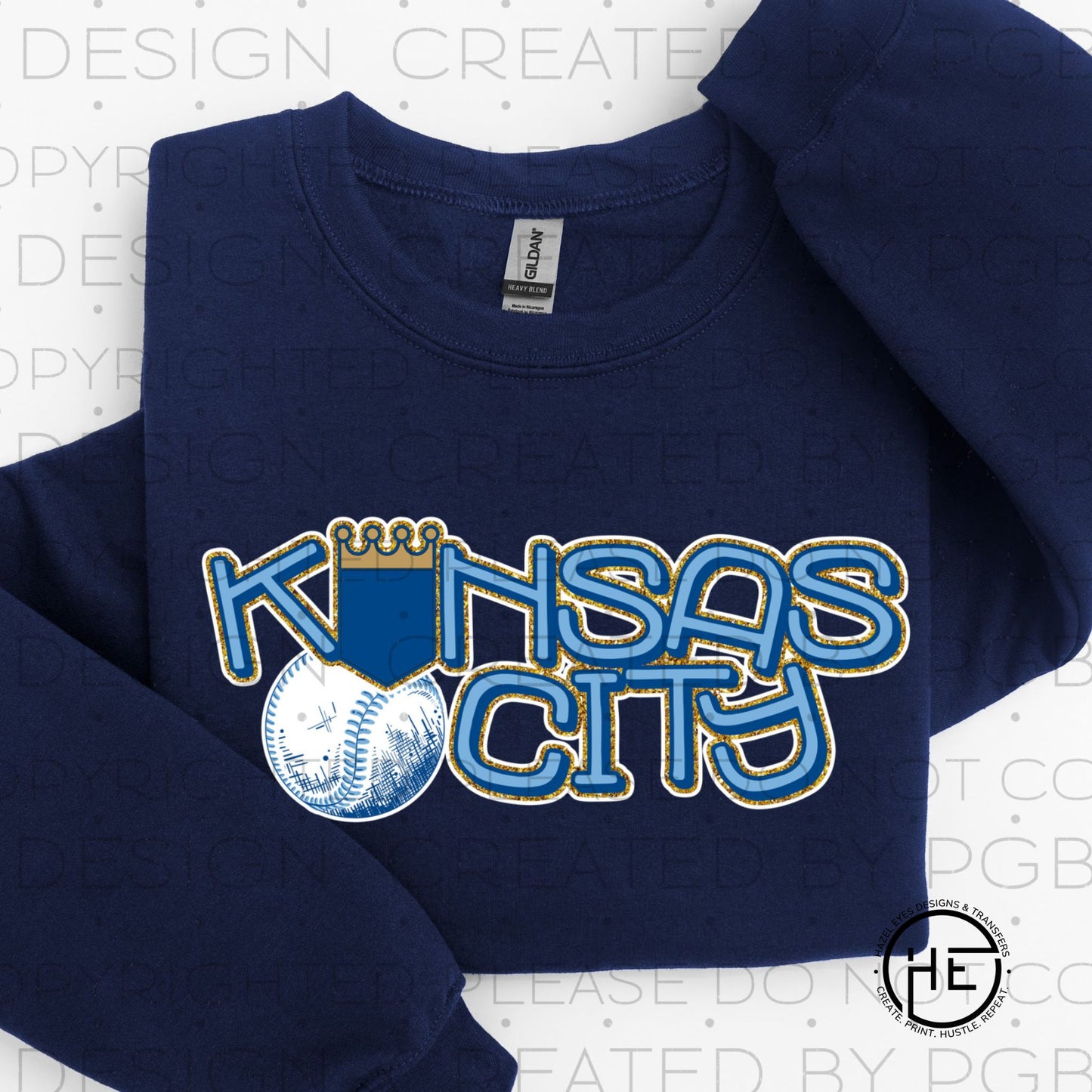 Kansas City Baseball Shield - DTF Transfer