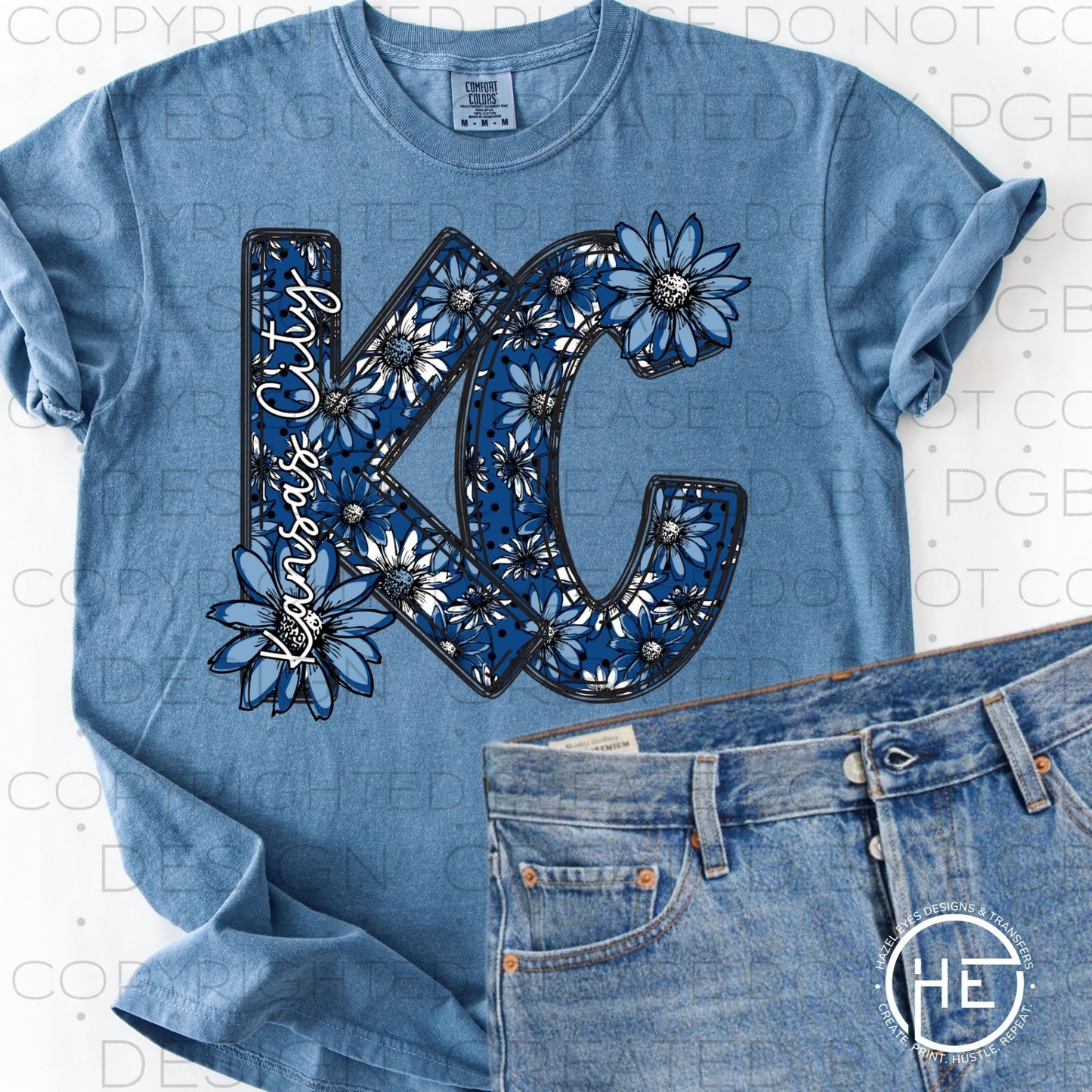 Blue Sunflower KC - DTF Transfer