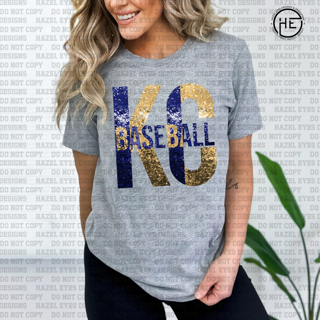 KC Baseball Mini Glam DTF Transfer