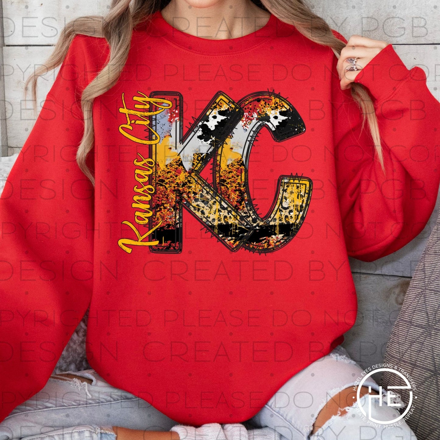 Splatter Leopard Football KC - DTF Transfer