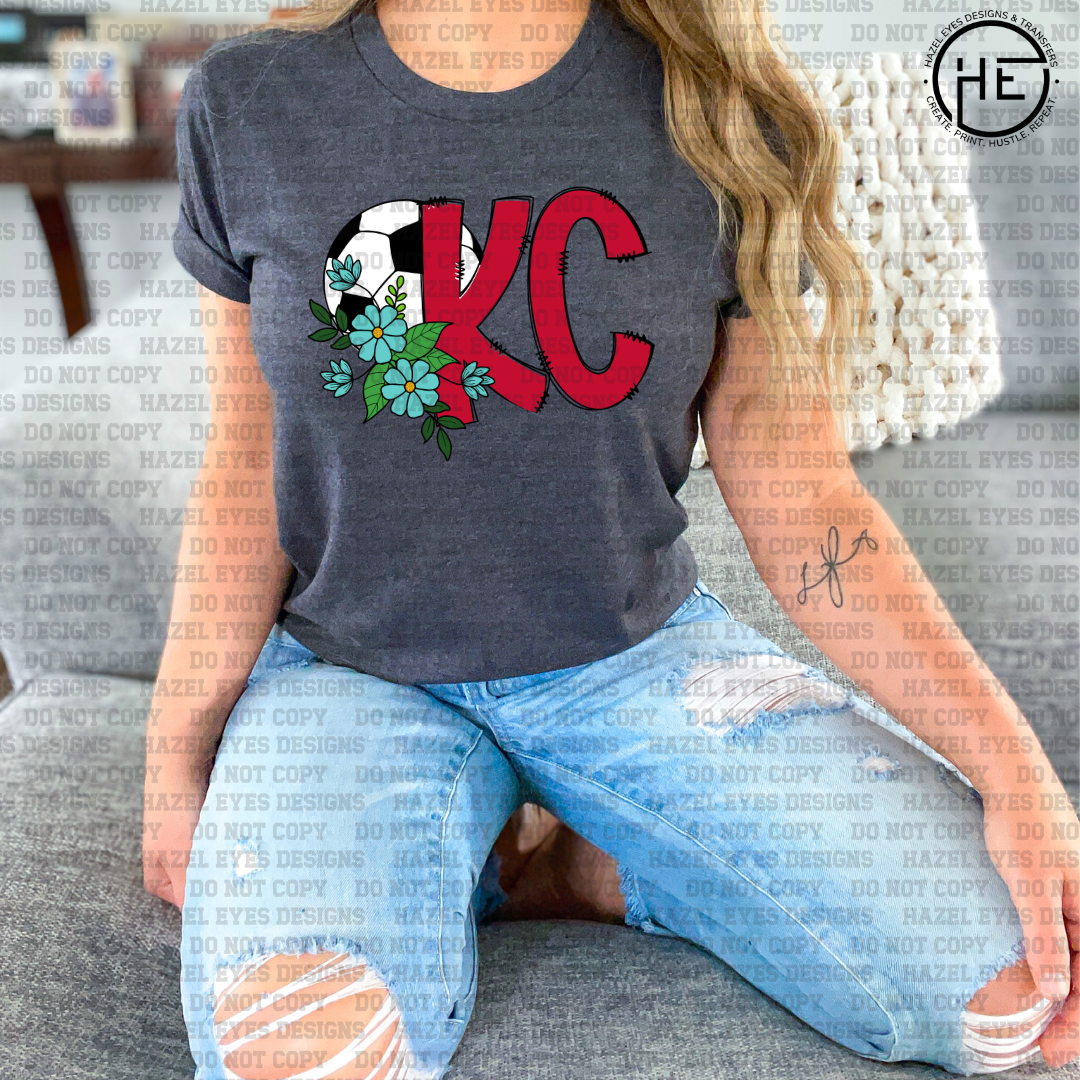 KC Floral Soccer DTF Transfer