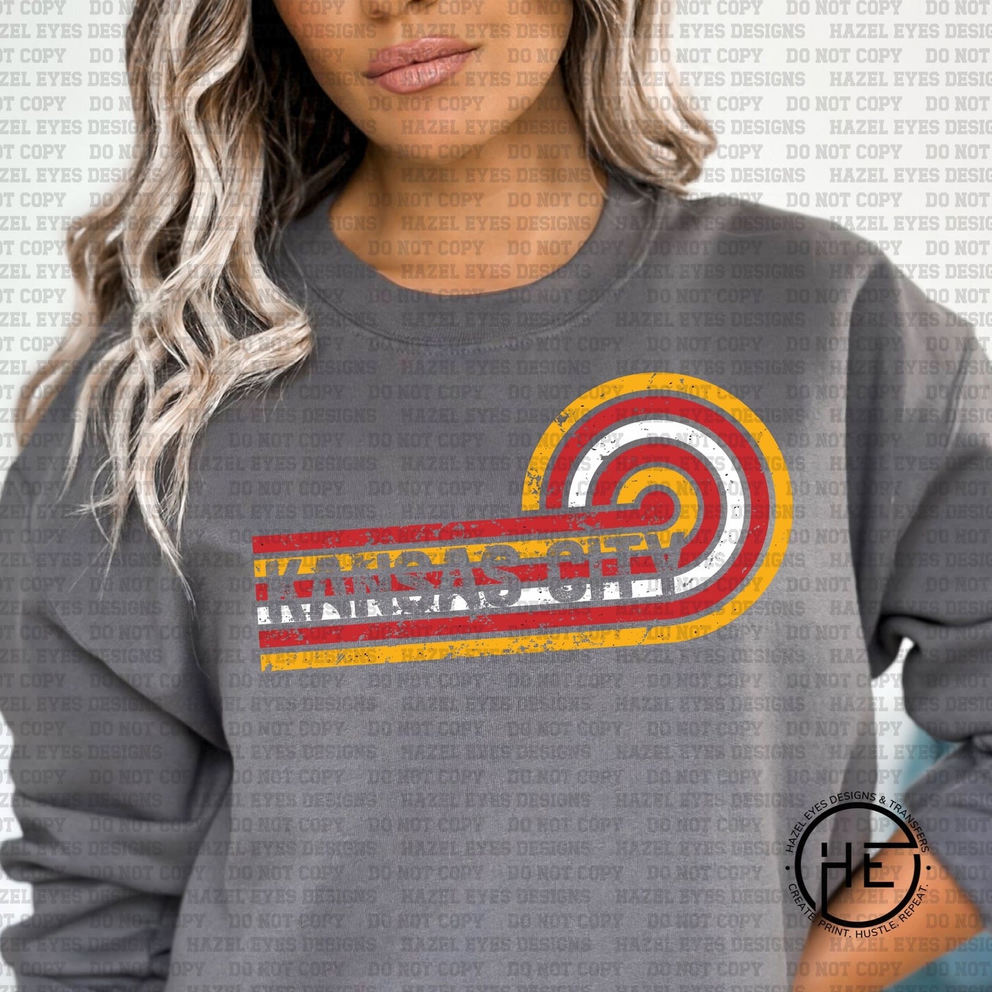 Kansas City Retro Swirl - DTF Transfer