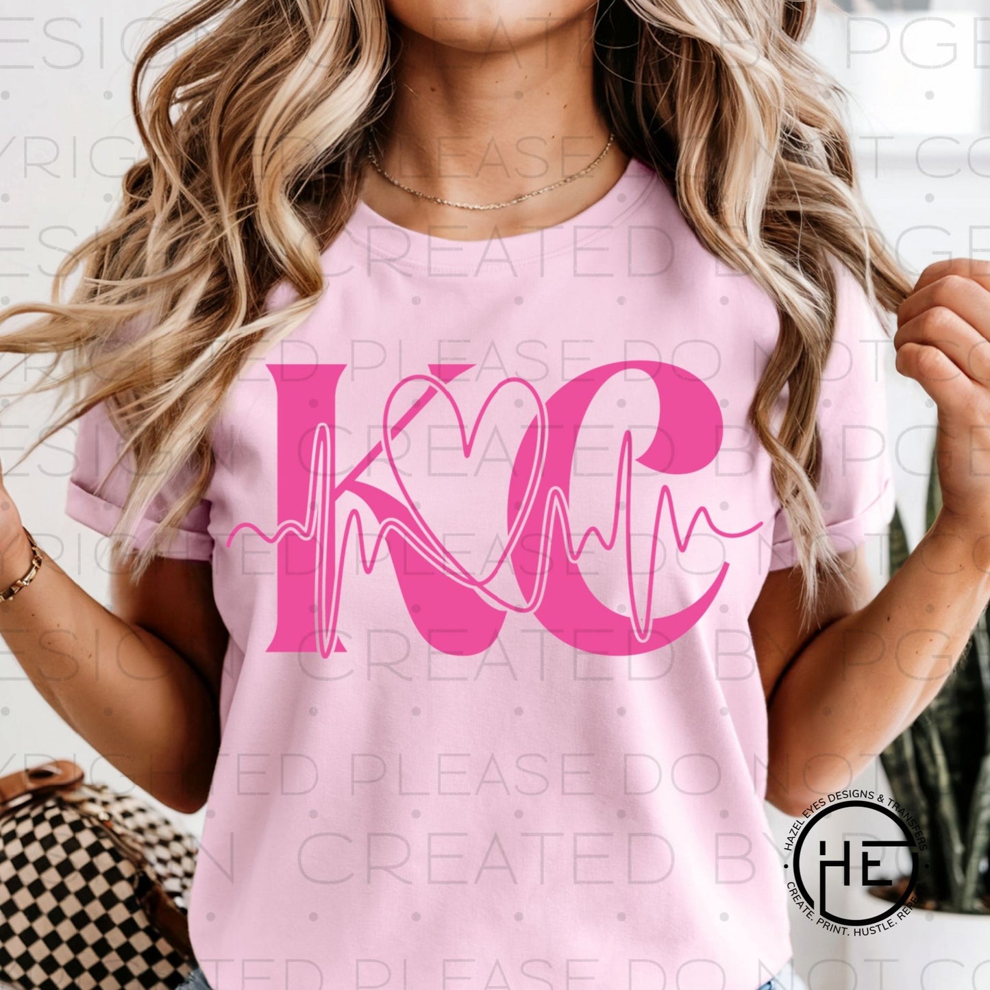 KC Heartbeat Pink- DTF Transfer