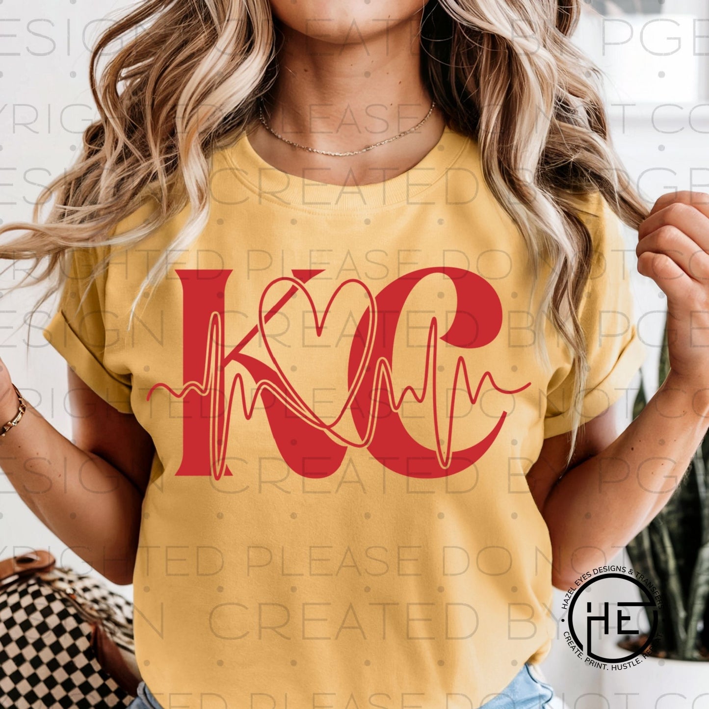 KC Heartbeat Red- DTF Transfer