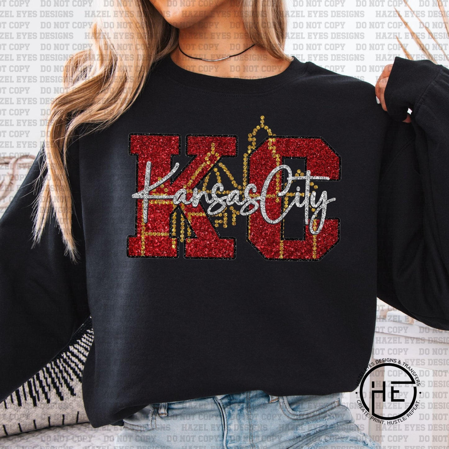 Kansas City Plaza Lights Faux Glitter - DTF Transfer