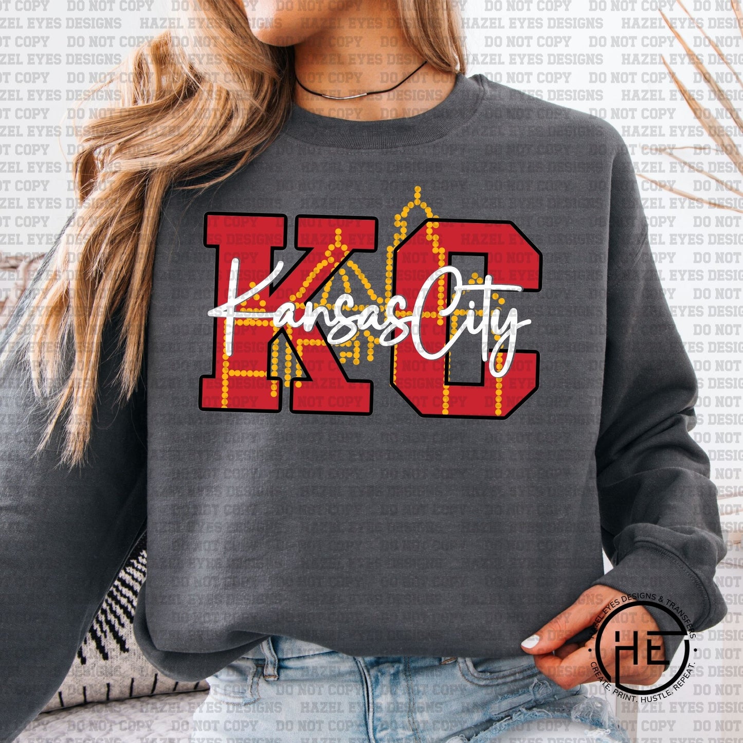 Kansas City Plaza Lights Wht - DTF Transfer