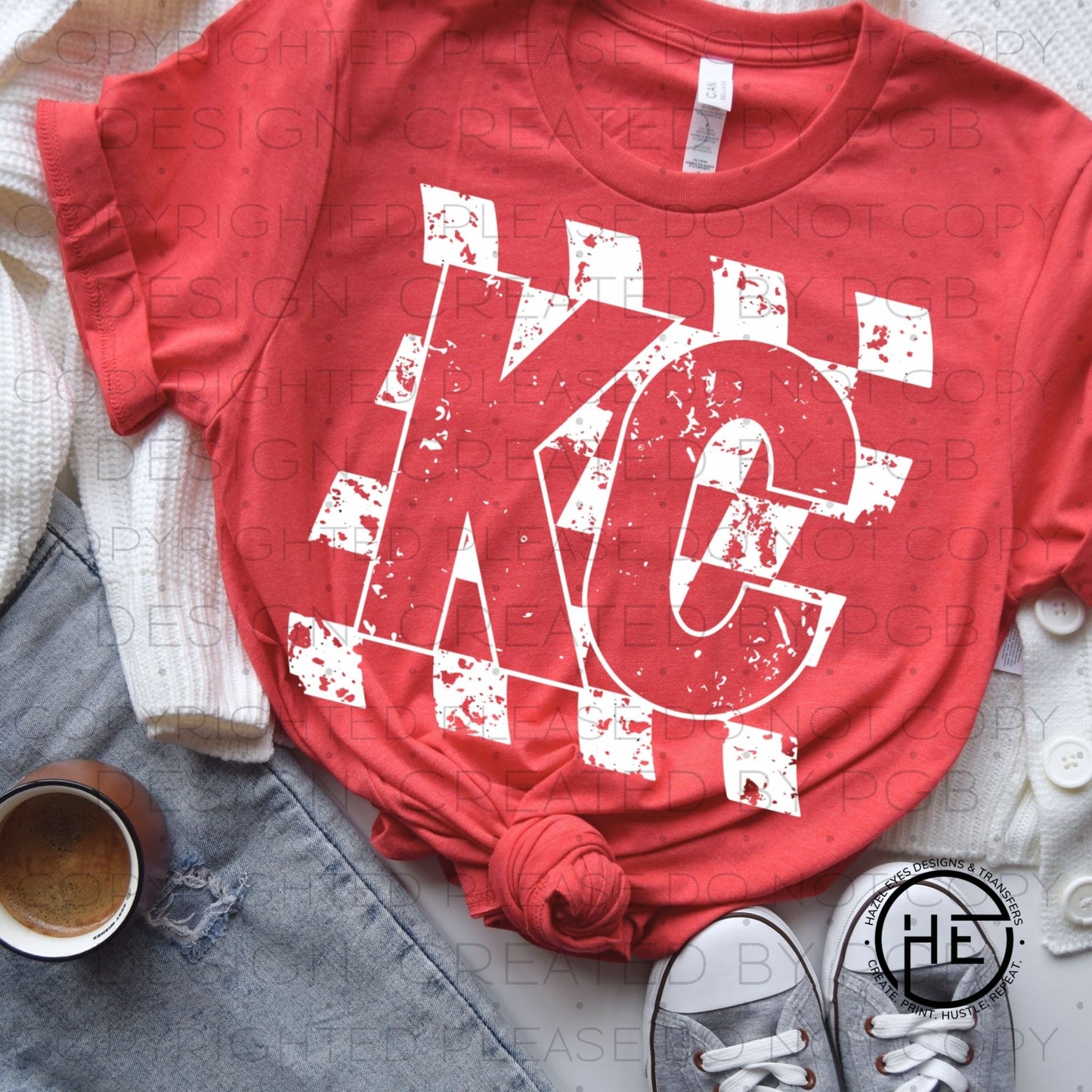 Kansas City Distressed Checker - DTF Transfer