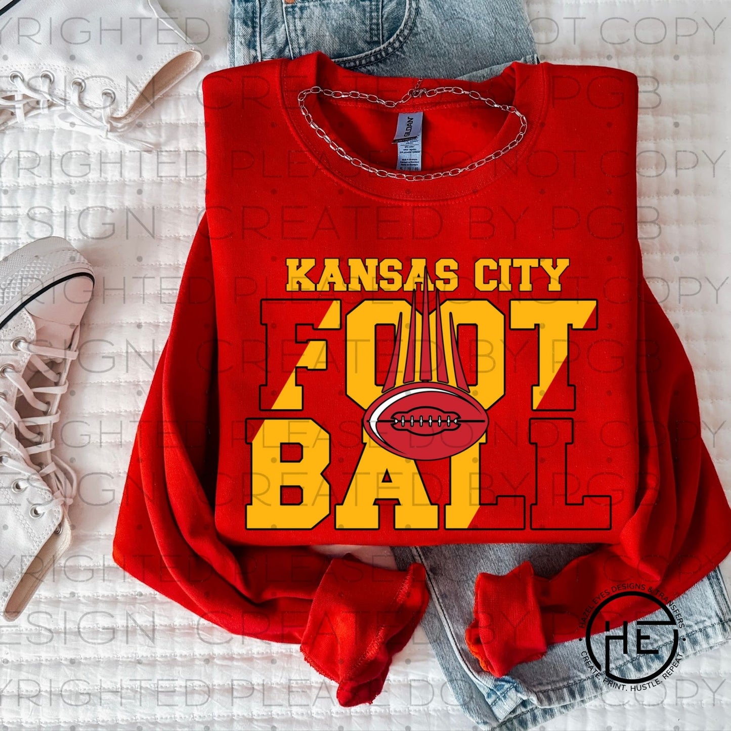 KC Football Shadow- DTF Transfer