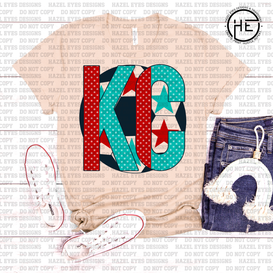 KC Blue Red Dots DTF Transfer