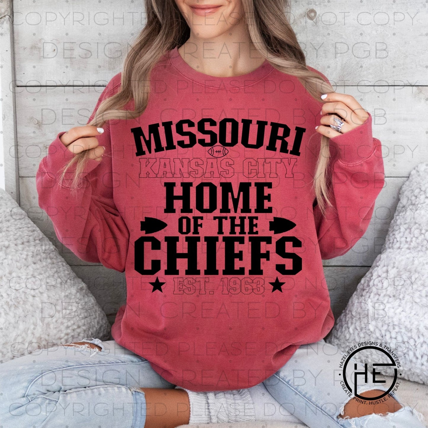 KCMO Home of the Chiefs Blk - DTF Transfer