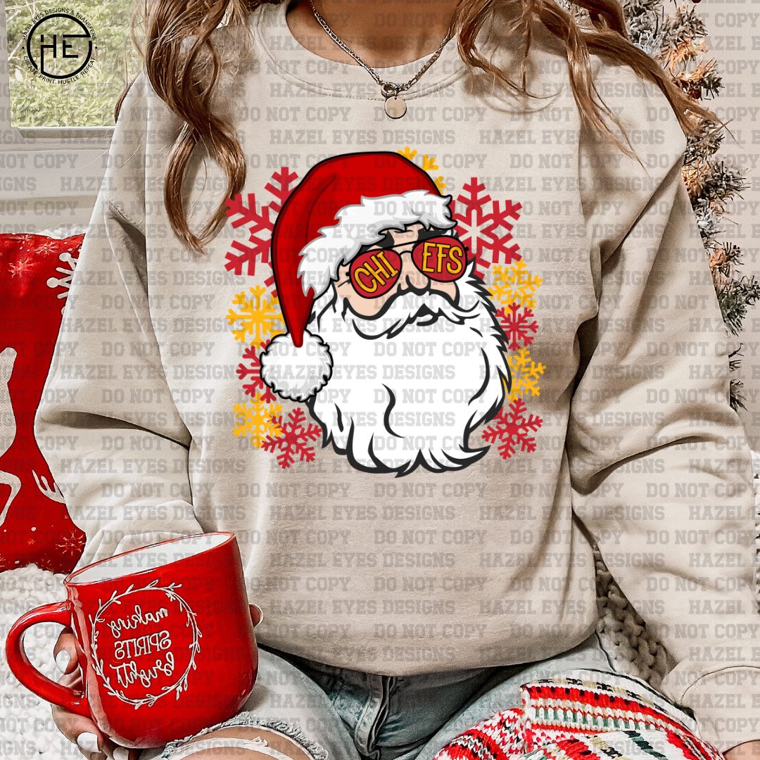Chiefs Santa Snowflake DTF Transfer
