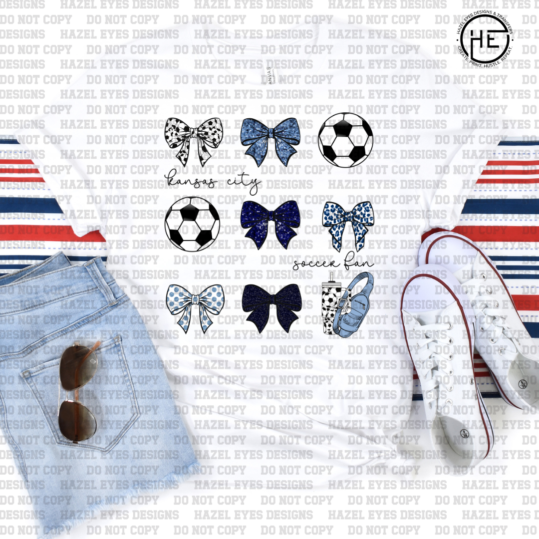 Kansas City Soccer Bow Coquette DTF Transfer