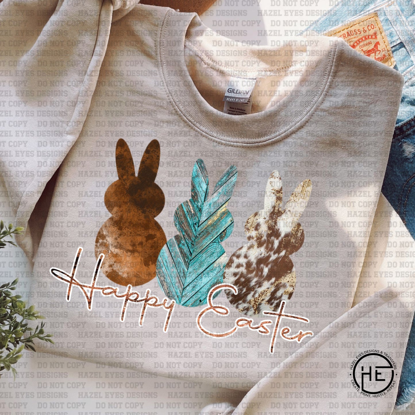 Happy Easter Western - DTF Transfer