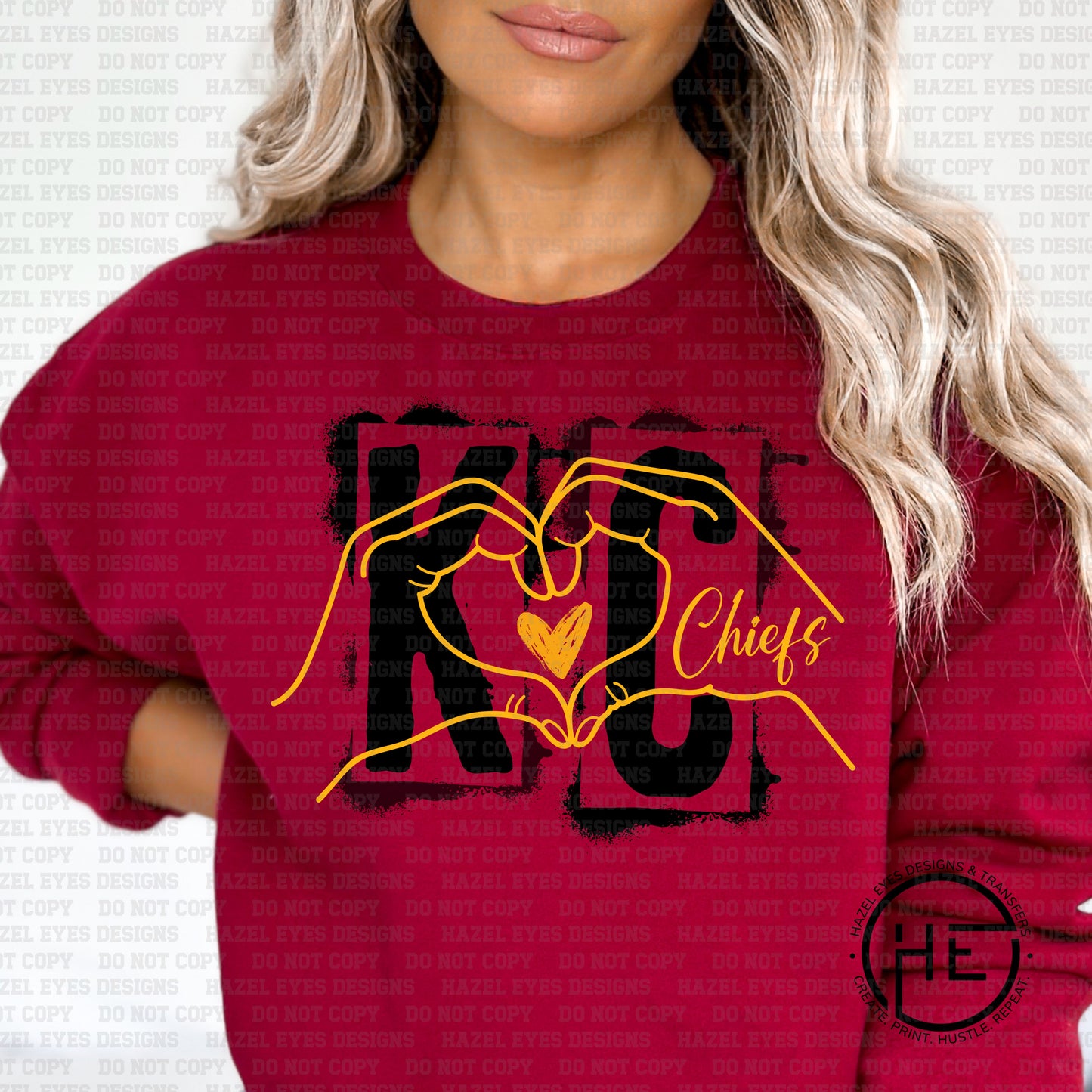 KC Heart Hand Blk-Gold - DTF Transfer