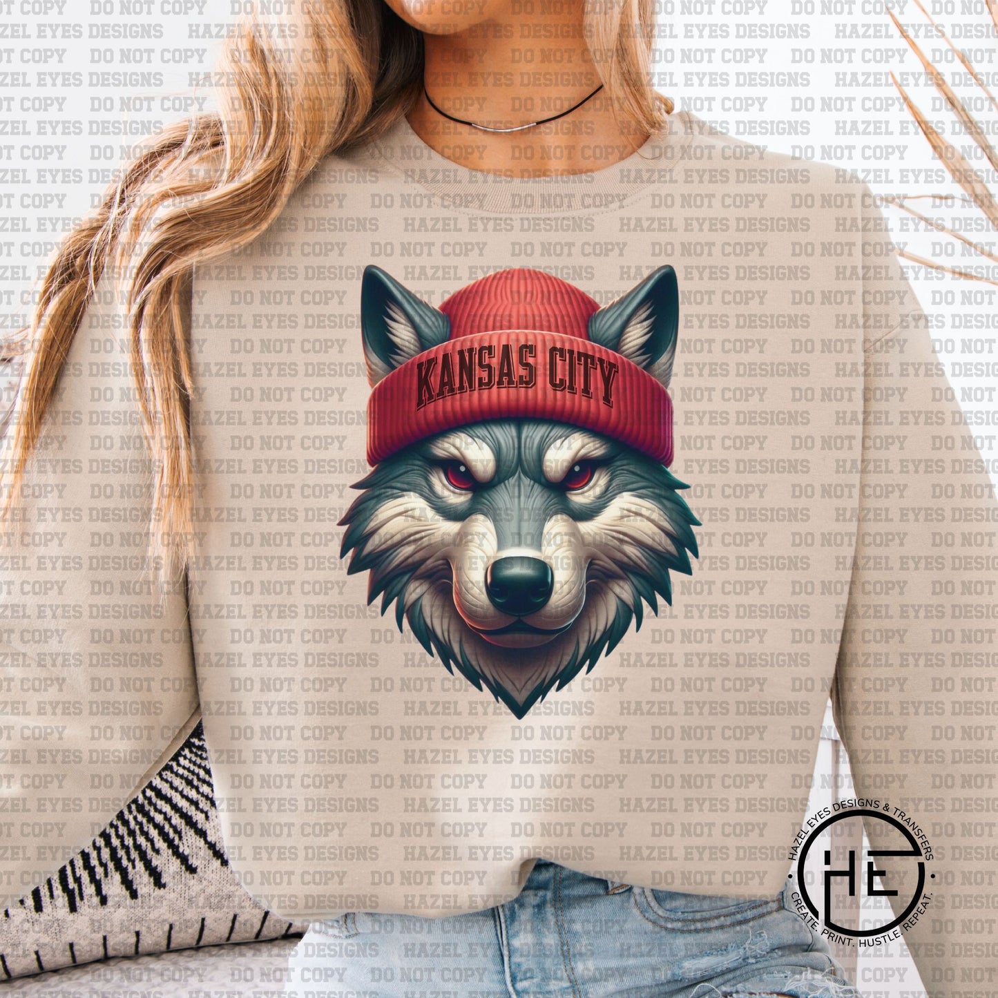 KC Wolf Tan - DTF Transfer