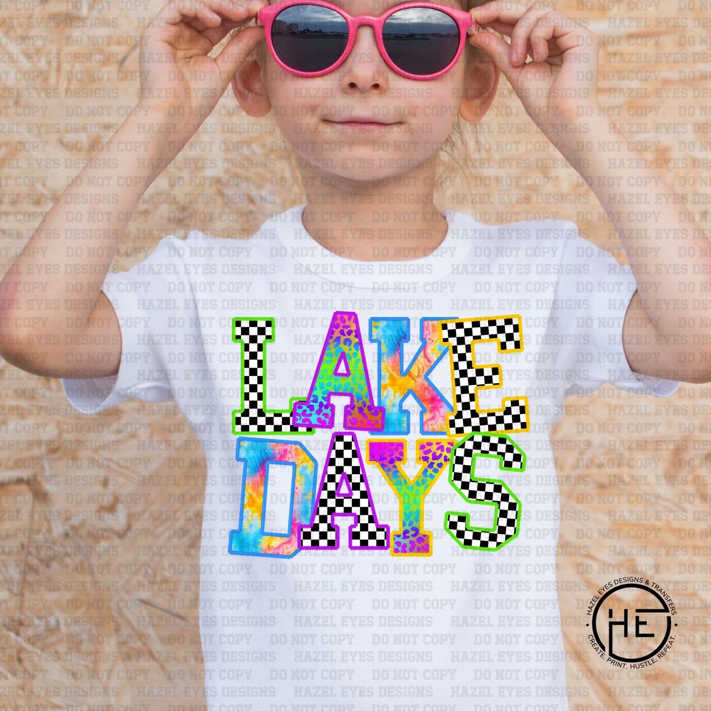 Lake Days Checkered Tie Dyed - DTF Transfer