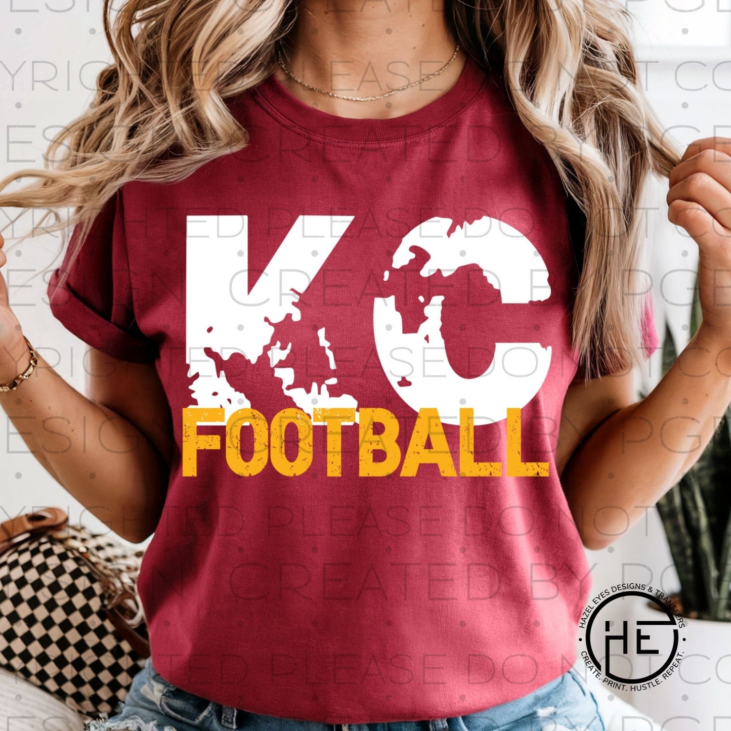 KC Football Weathered- DTF Transfer