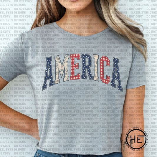 Patchwork America - DTF Transfer
