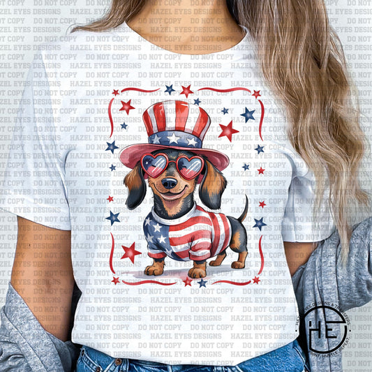 4th of July Dachshund - DTF Transfer