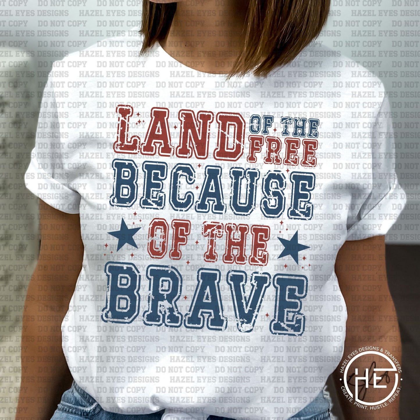 Land of the Free Distressed - DTF Transfer