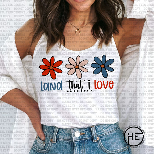 Land the I Love Floral - DTF Transfer