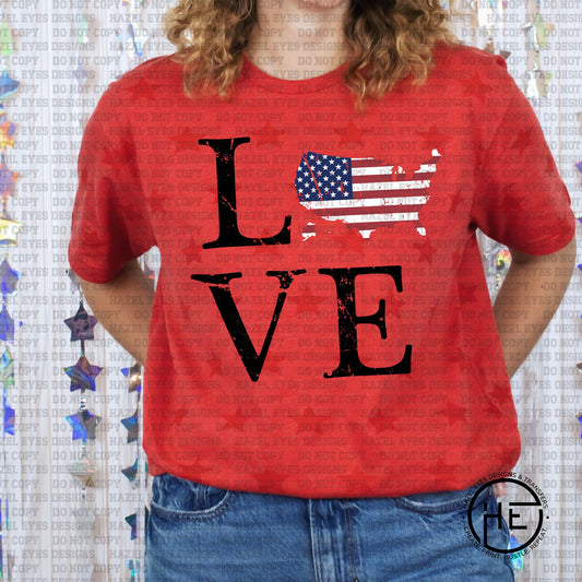 USA Map Love - DTF Transfer