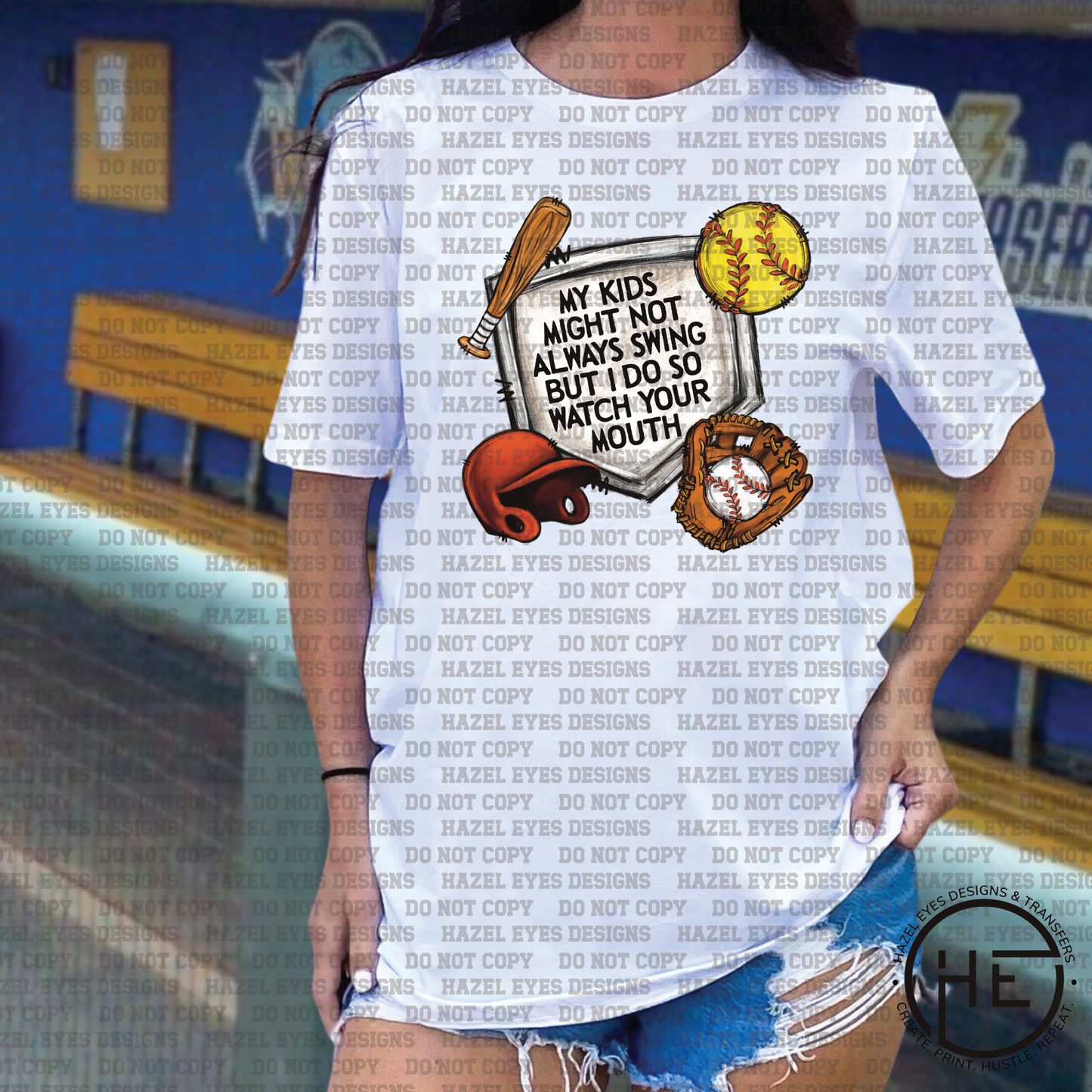 My kids might not always swing but I do so watch your mouth - DTF Transfer