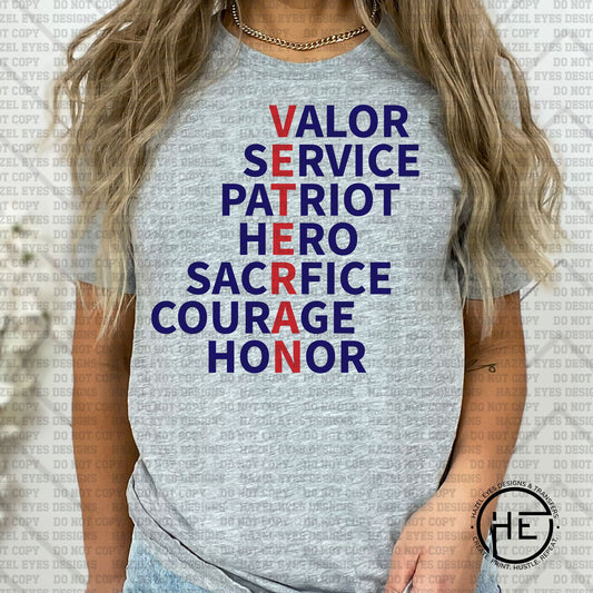 Veteran Meaning Collage - DTF Transfer