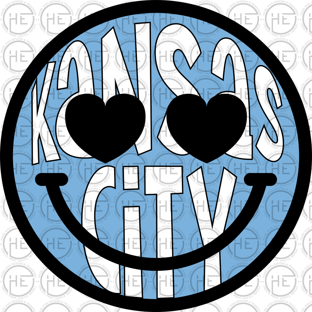 Kansas City Smiley Face with Heart Eyes