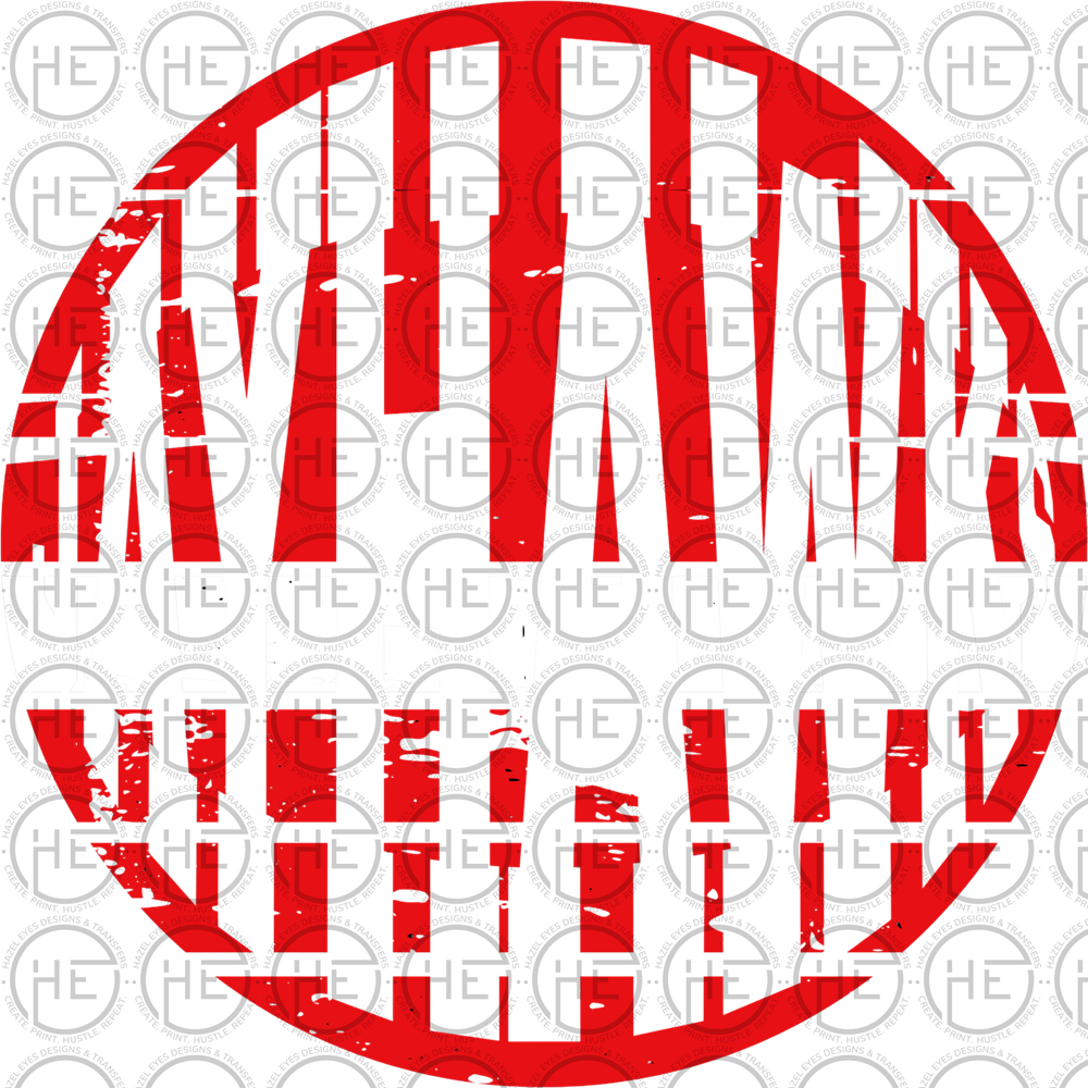 Jayhawks Red Distressed Circle