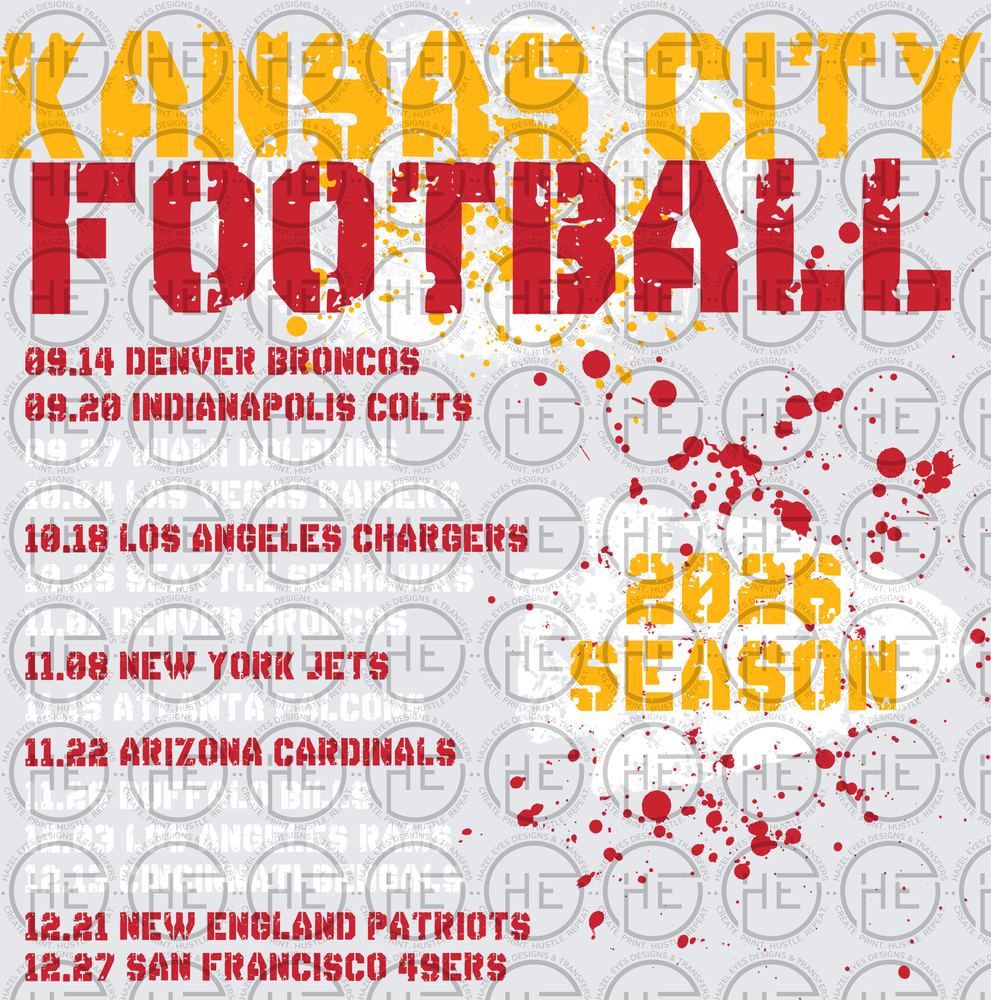 2026 KC Football Tour Red back- DTF Transfer