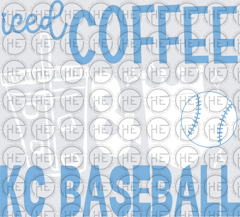 Iced Coffee & KC Baseball - DTF Transfer
