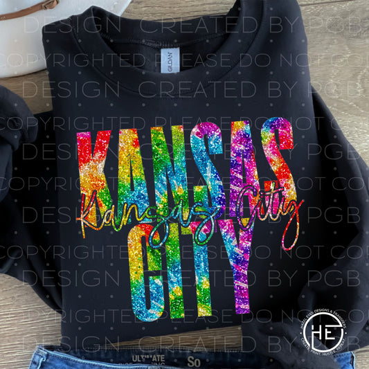 KC Rainbow Glitter - DTF Transfer