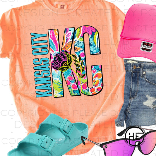 Neon Floral KC - DTF Transfer
