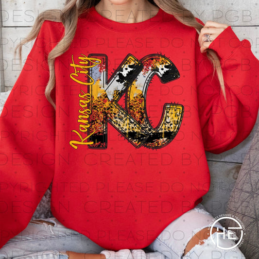 Splatter Leopard Football KC - DTF Transfer