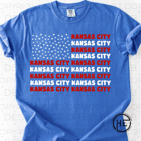 KC Red, White Blue Flag - DTF Transfer