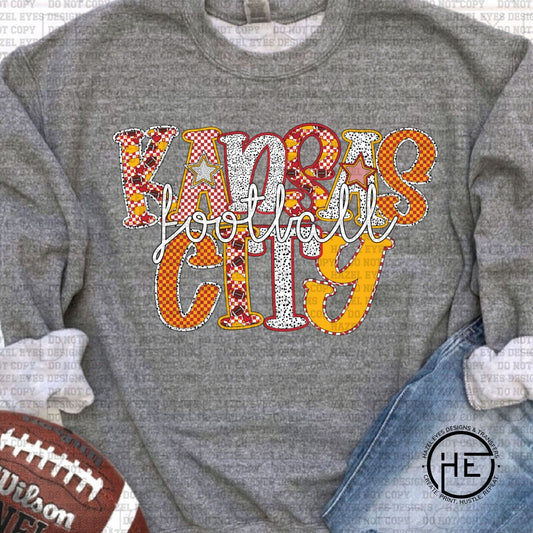 KC Football Patchwork- DTF Transfer