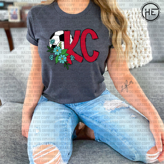 KC Floral Soccer DTF Transfer