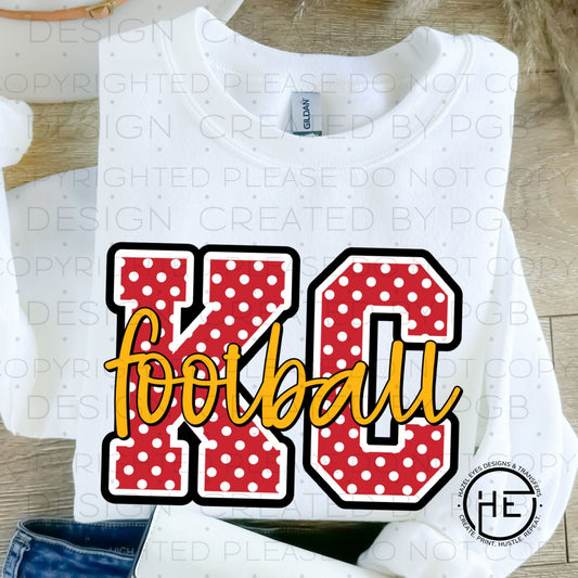 KC Football Polka Dots- DTF Transfer