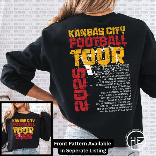 KC Football Tour 2025 Red/Gold Back- DTF Transfer