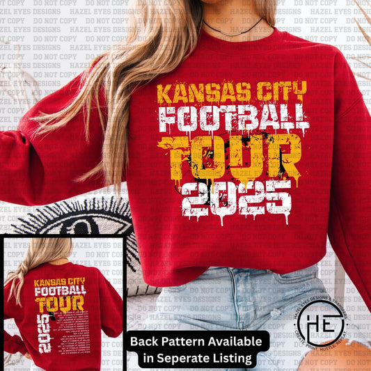 KC Football Tour 2025 White/Gold Front- DTF Transfer