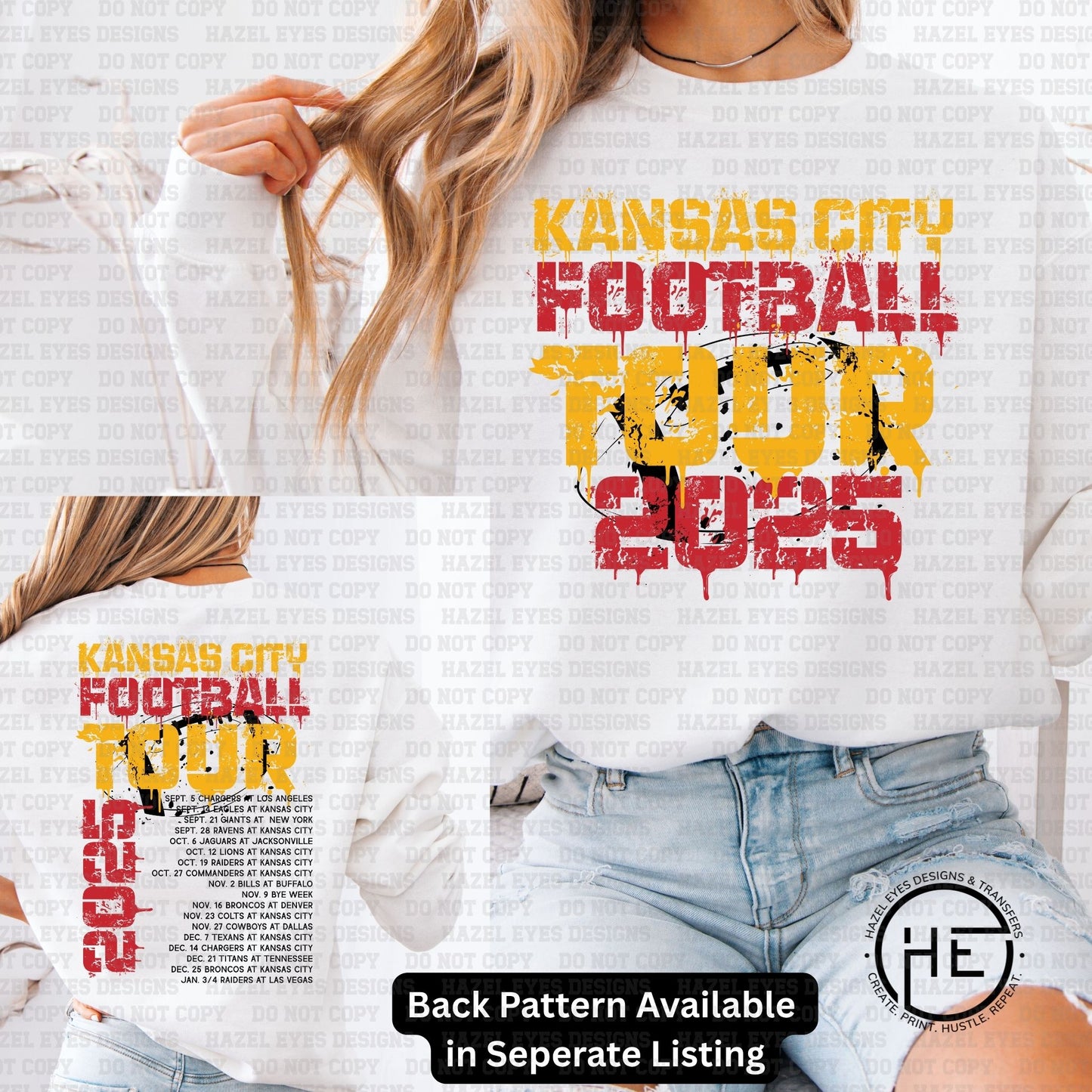 KC Football Tour 2025 Red/Gold/Black Front- DTF Transfer
