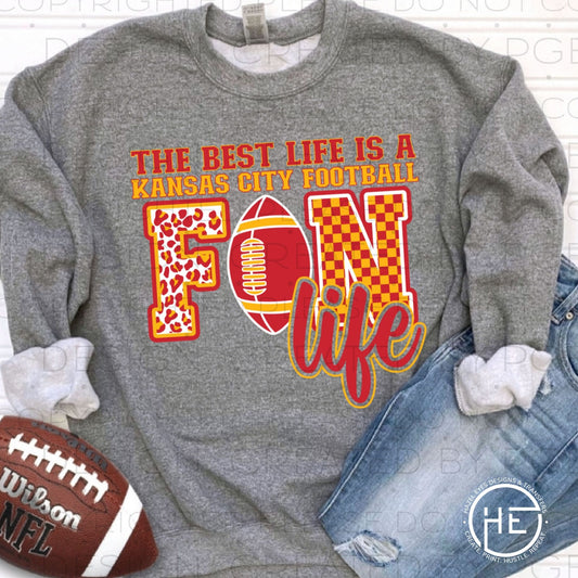 Best Life is KC Football Fan Life- DTF Transfer