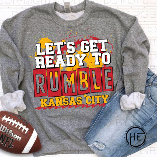 Kansas City Football Let's Get Ready To Rumble- DTF Transfer