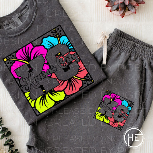 Neon Floral KC - DTF Transfer
