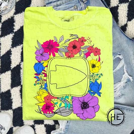 Neon Chiefs Floral- DTF Transfer