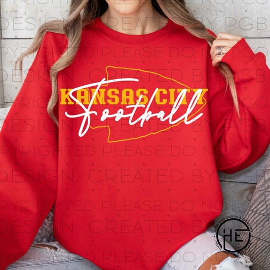 Kansas City Football Gold Arrowhead- DTF Transfer