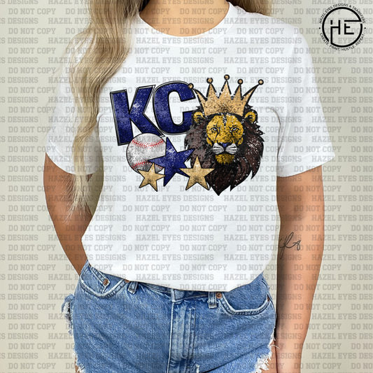 Kansas City Lions Sequin DTF Transfer
