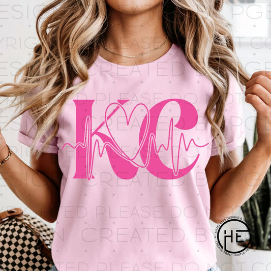 KC Heartbeat Pink- DTF Transfer