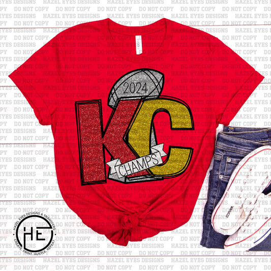 KC Champs Trophy Glitter DTF Transfer